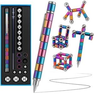 Fidget Pen, 2-in-1 Writing and Fidget Tool for Desk Play, Buildable Magnetic Pen
